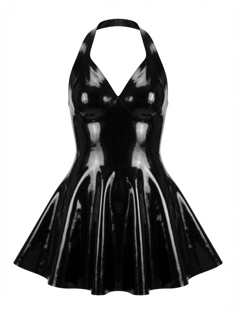 Honour black latex 100% rubber mini dress